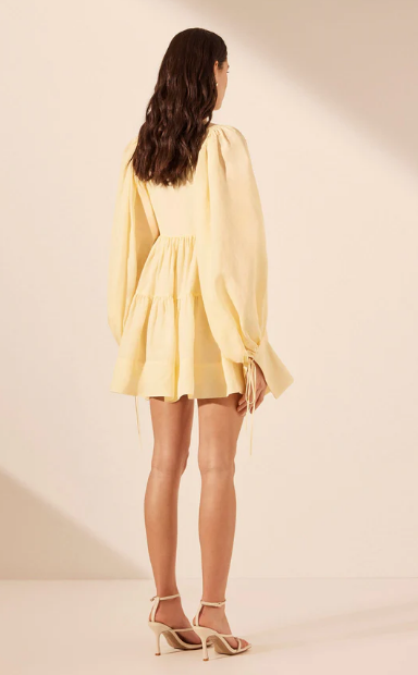 Shona Joy Limon Long Sleeve Mini Dress